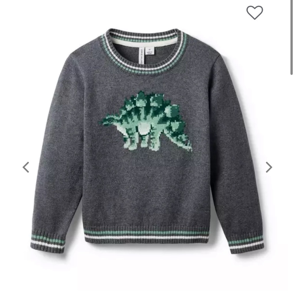 NEW Janie and Jack Gray Dinosaur Knit Sweater for toddlers